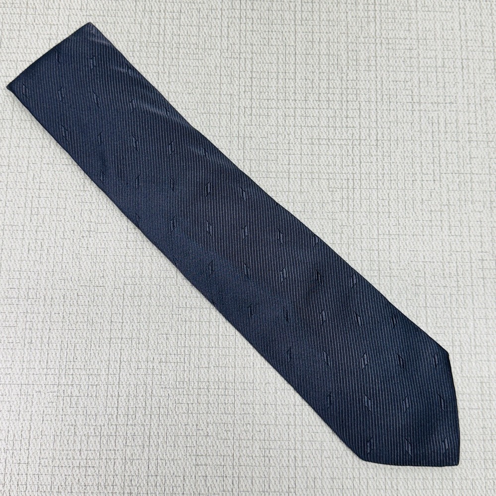 Cacharel Silk Necktie Mens Gray Ribbed Jacquard Italian Designer Classic Formal